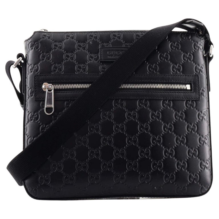 Gucci Black Messenger Bag - 165 For Sale on 1stDibs | gucci black monogram  messenger bag, gucci black crossbody, black small messenger bag