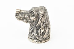 Gucci Signed Silver-Plate Dog Head Bottle Opener Vintage Italian Barware