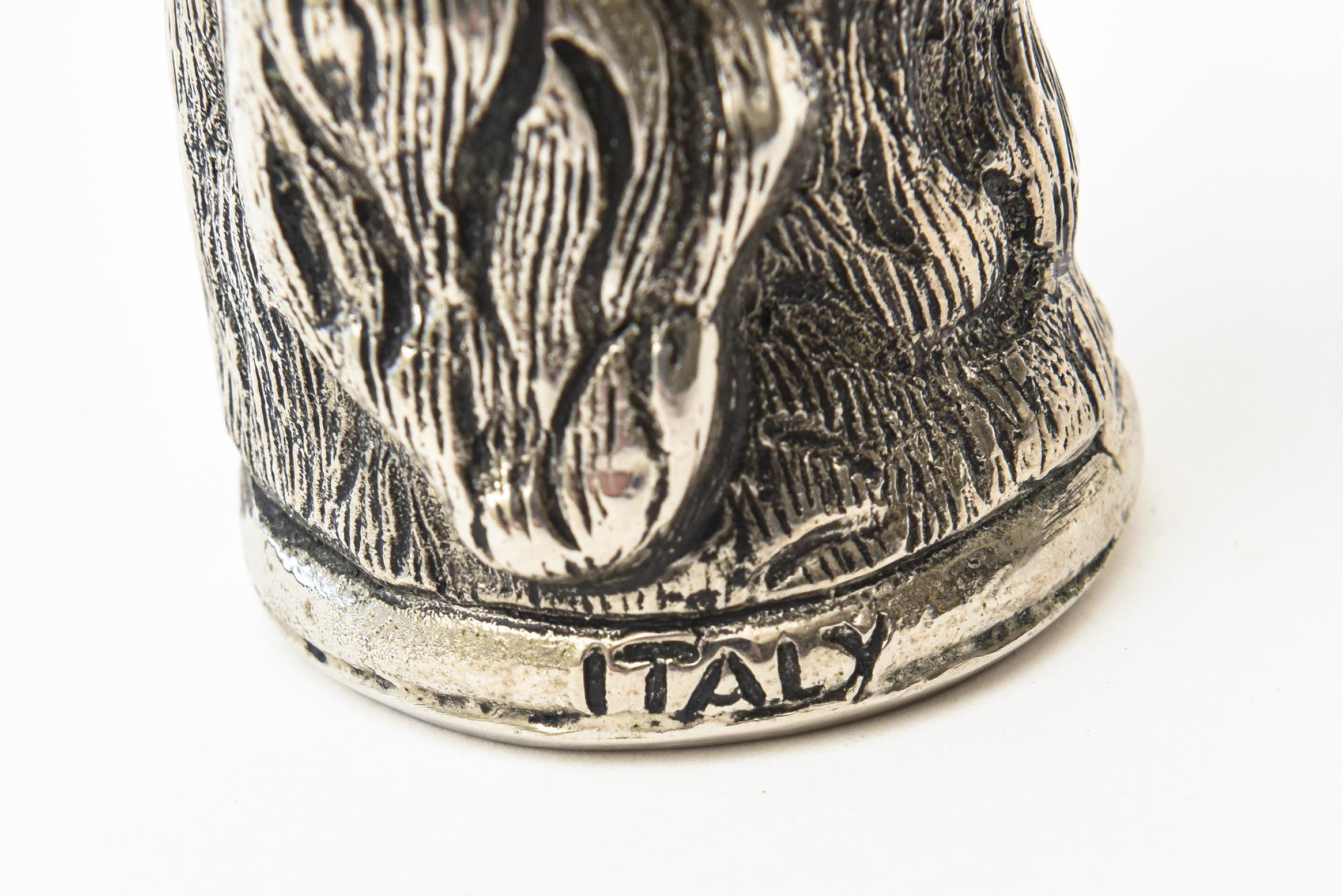 Gucci Signed Silver-Plate Dog Head Bottle Opener Vintage Italian Barware 2