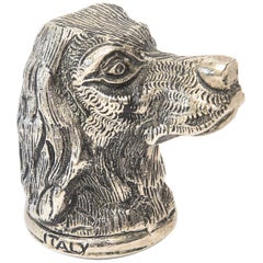 Gucci signiert Silber-Platte Hundekopf Flaschenöffner Vintage italienische Barware