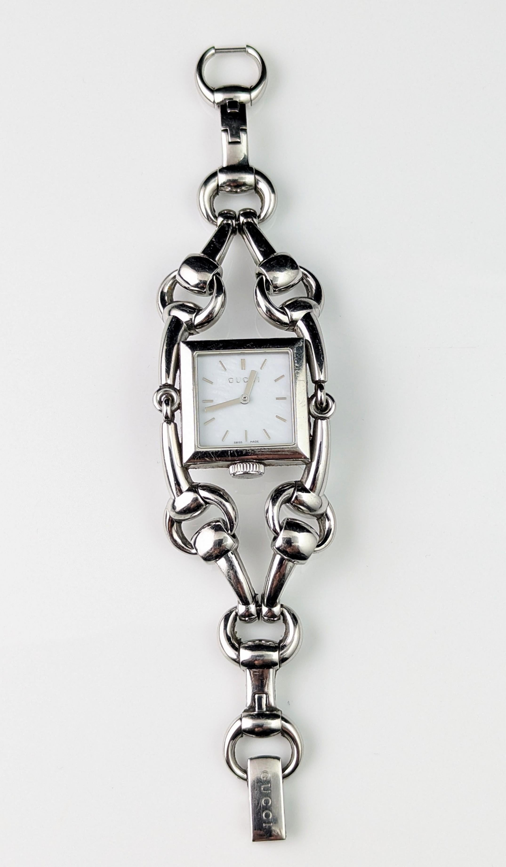 De las mujeres Reloj pulsera Gucci Signoria de acero, diseño horsebit, señora en venta