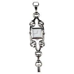 Gucci Signoria steel horsebit design bracelet watch, ladies