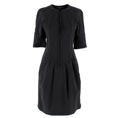 Gucci Silk-Blend Zipped Top Stitch Detail Dress US 8