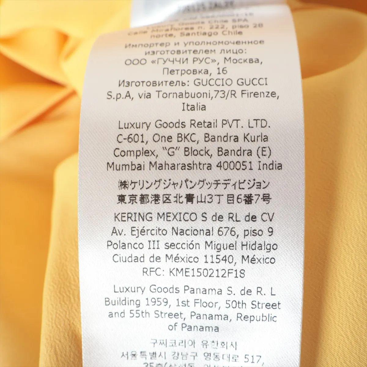 Gucci - Robe en mousseline de soie - Jaune en vente 4