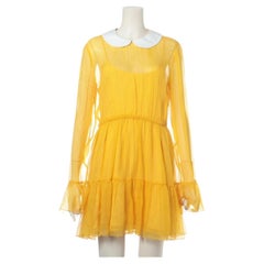 Gucci Silk Chiffon Dress Yellow