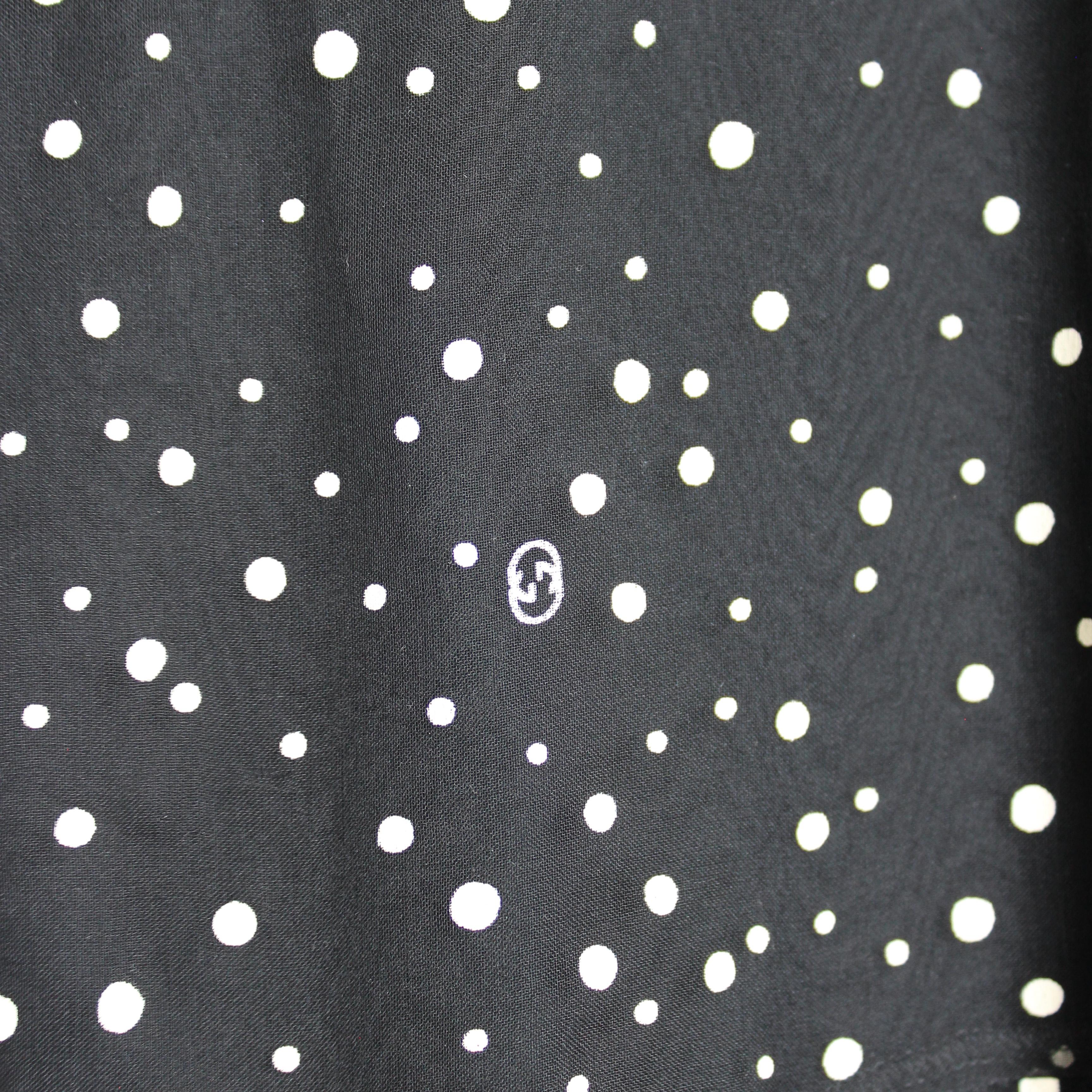 Gucci Silk Dress F/W 2011 Runway Polka Dot Chiffon GG Logo Flutter Skirt Sz 44  For Sale 1