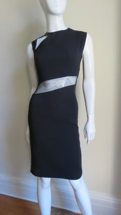 Gucci Silk Dress with Cut outs and Metal Collar