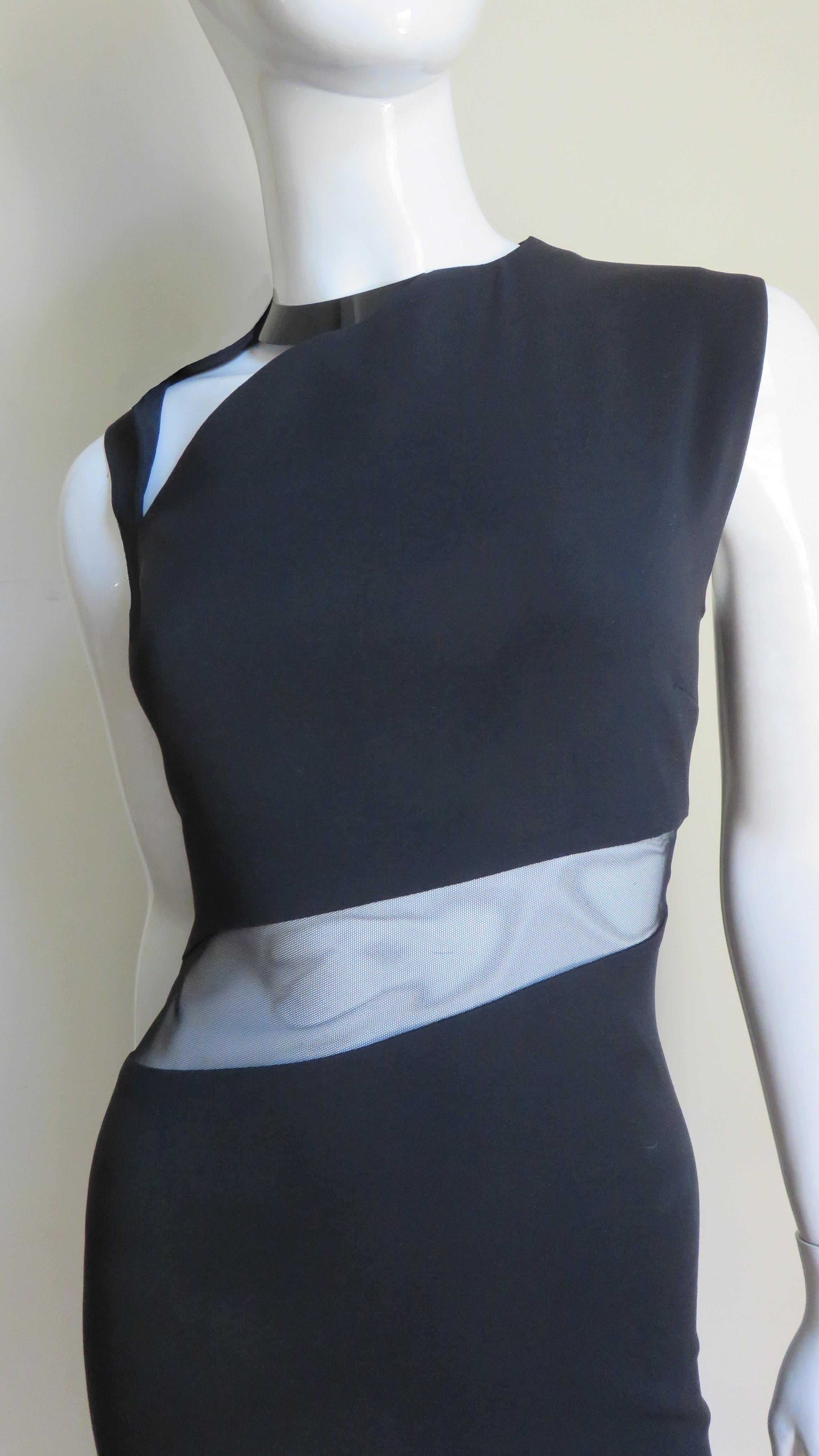 Gucci Silk Dress with Cut outs and Metal Collar In Good Condition For Sale In Water Mill, NY