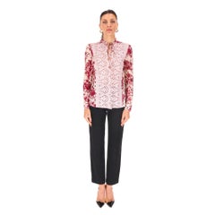 Gucci Silk Floral Logo & Lace Panel Top