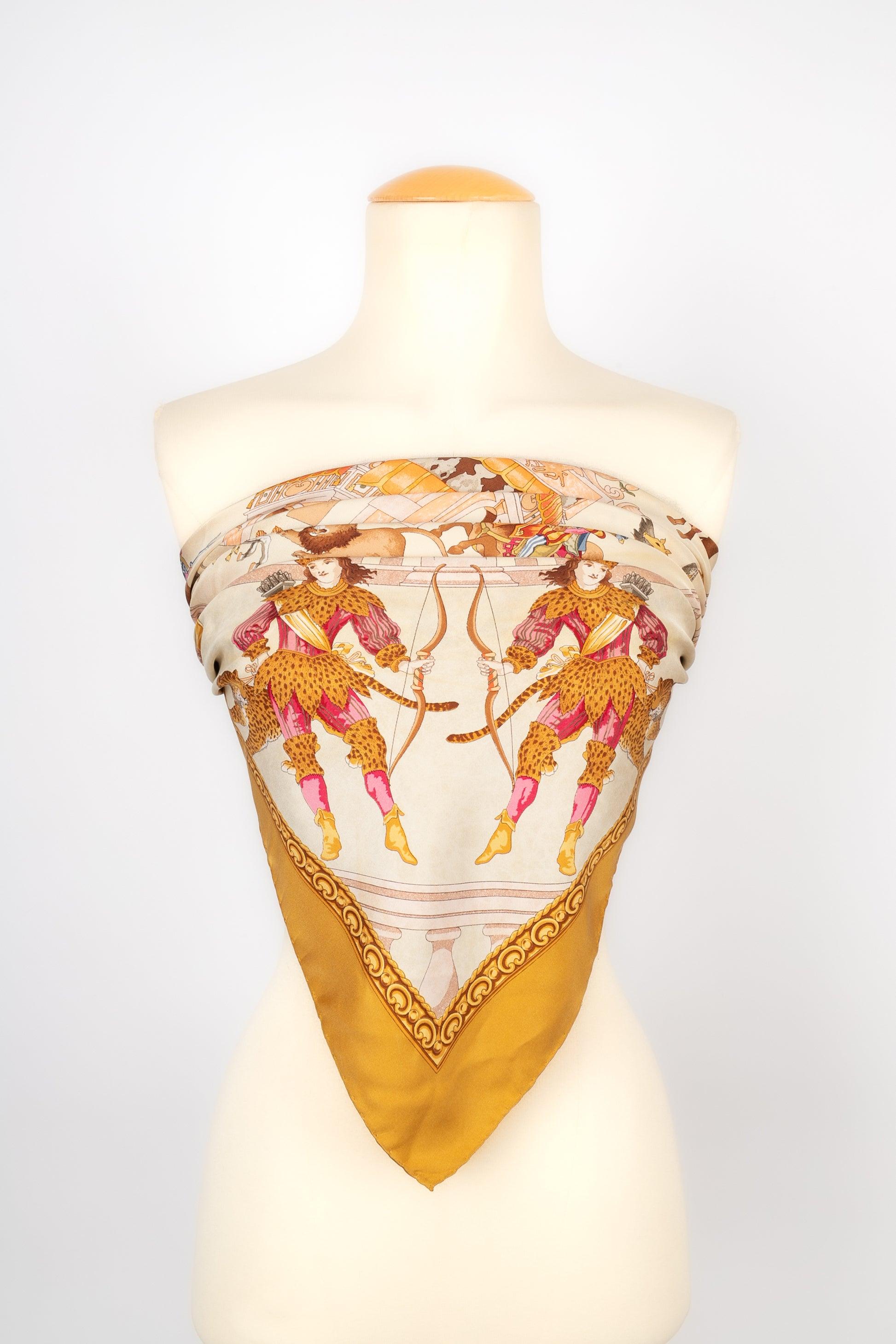 Orange Gucci Silk Foulard For Sale