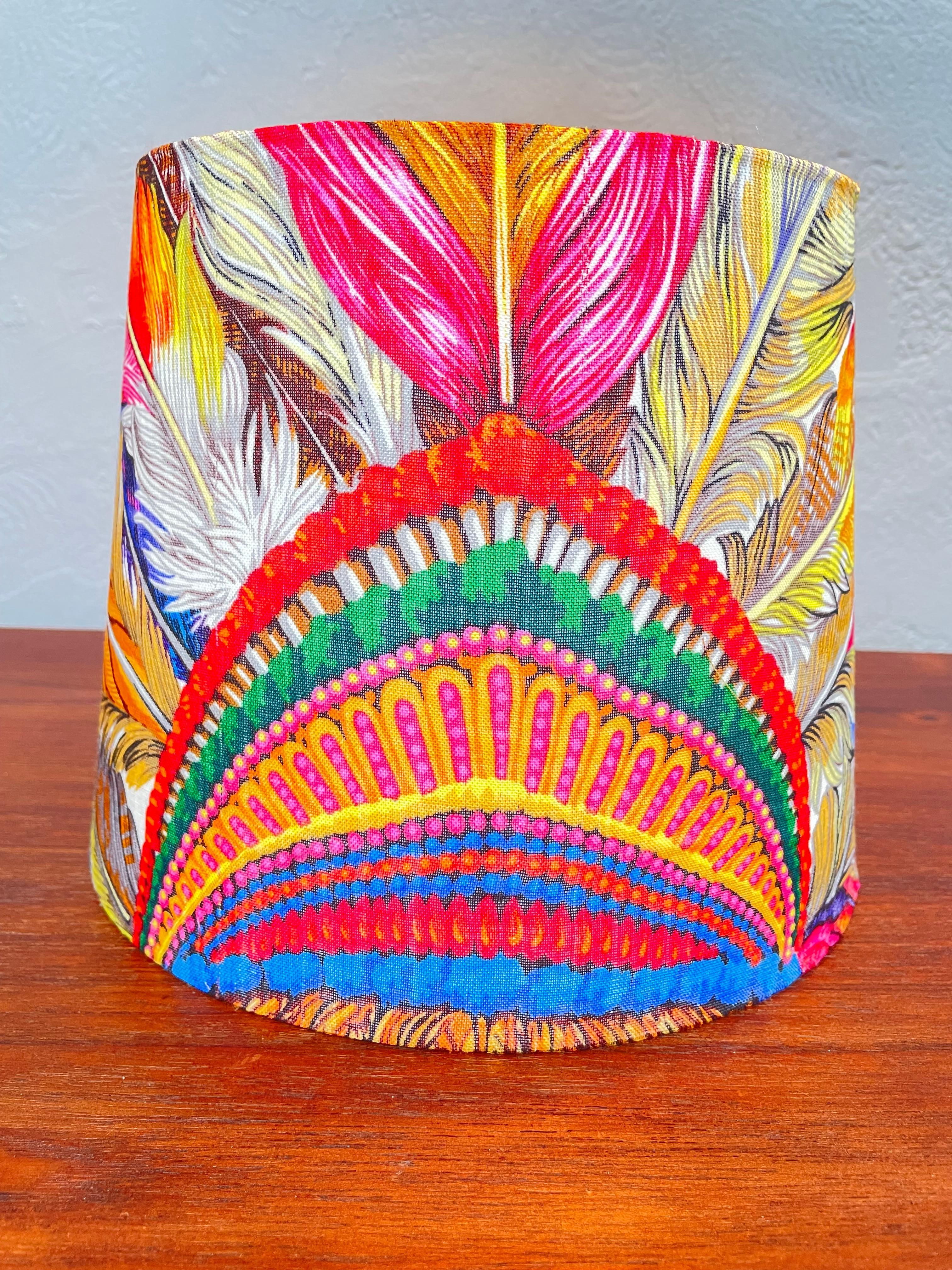 Modern Gucci Silk Indian Tribal Headdress Lampshade For Sale
