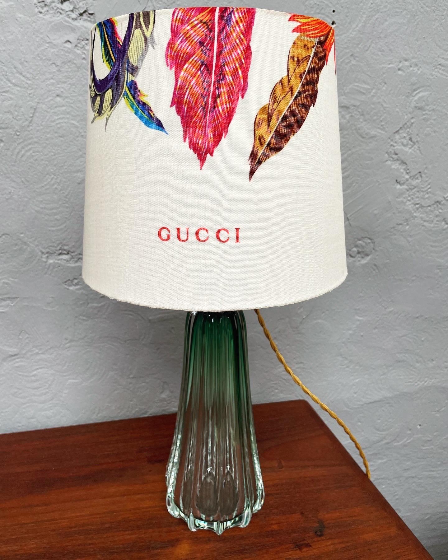 Danish Gucci Silk Indian Tribal Headdress Lampshade For Sale