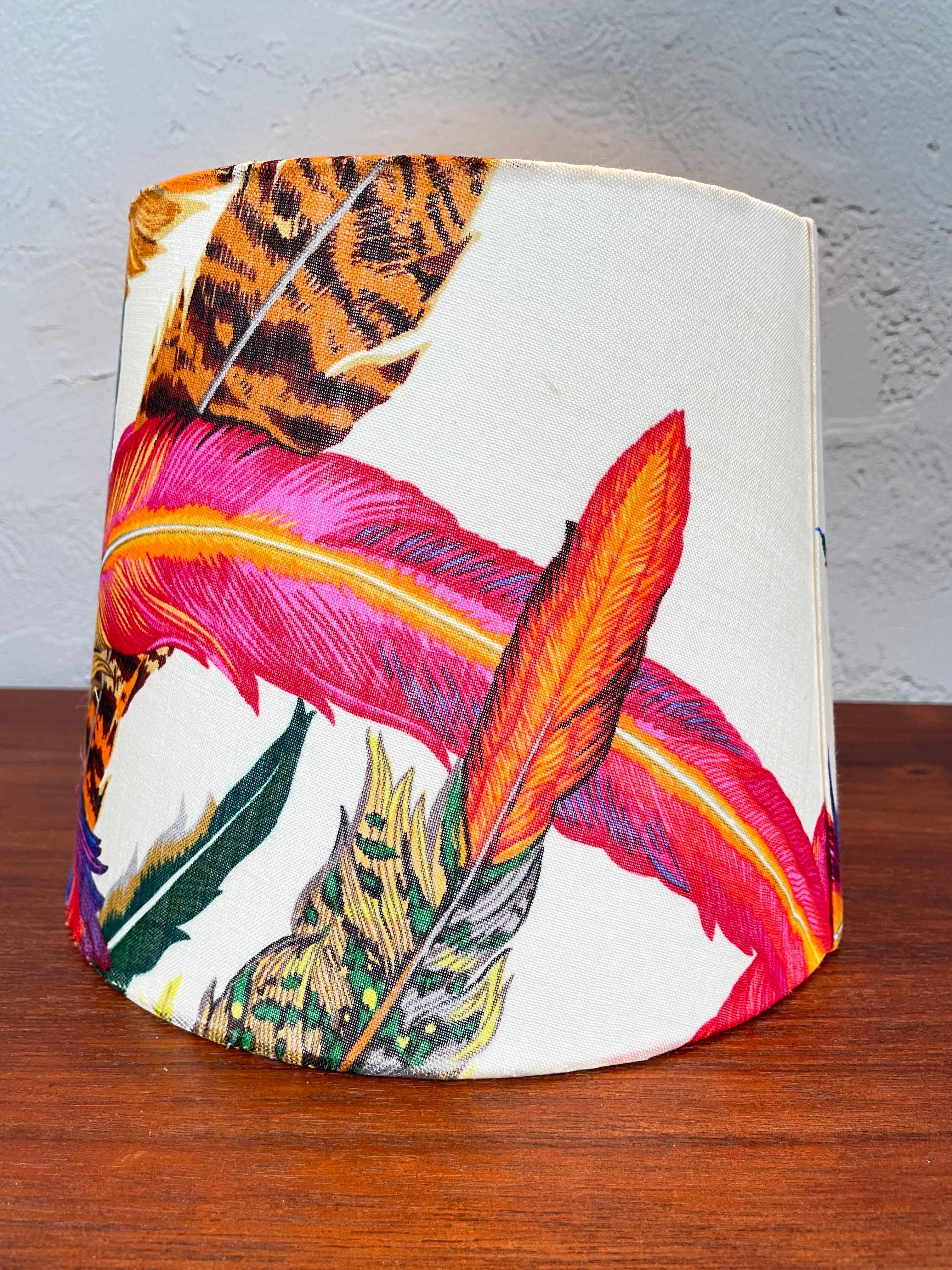 Danish Gucci Silk Indian Tribal Headdress Lampshade For Sale
