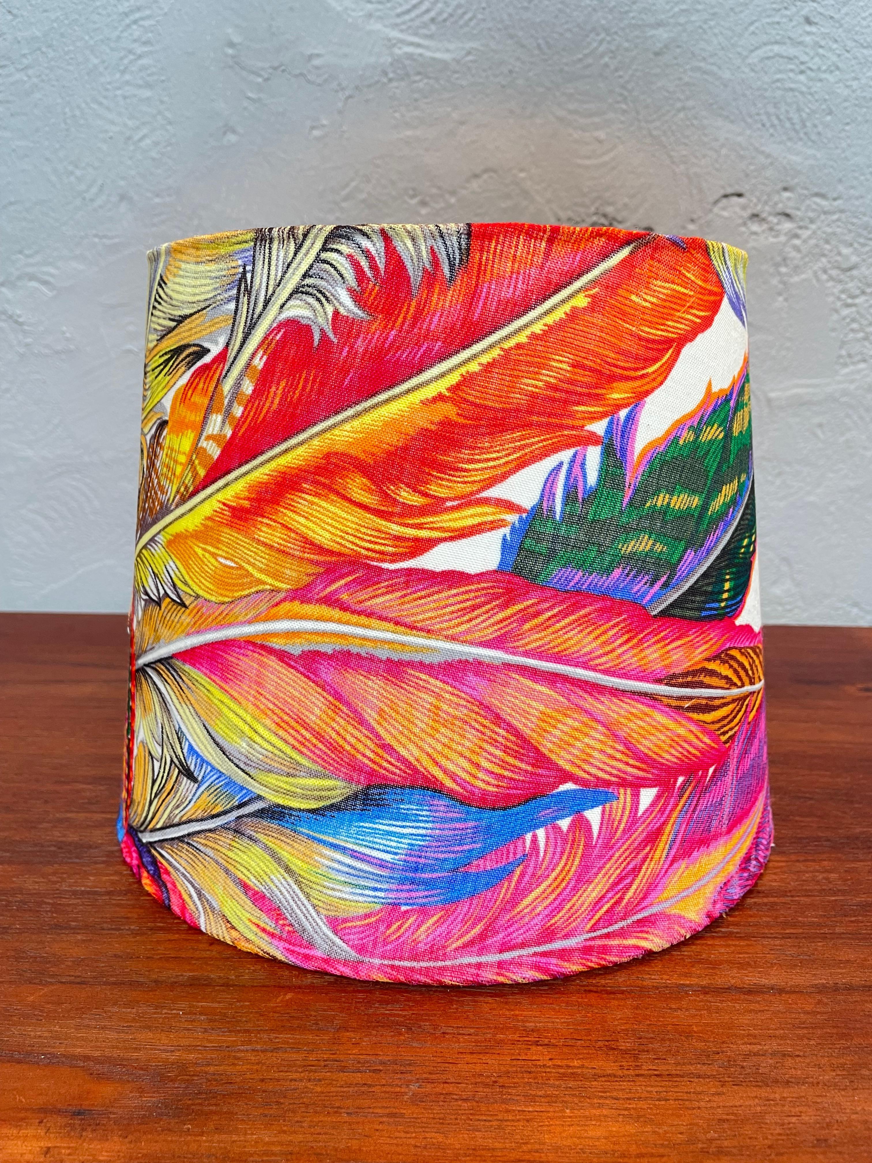 Danish Gucci Silk Indian Tribal Headdress Lampshade For Sale