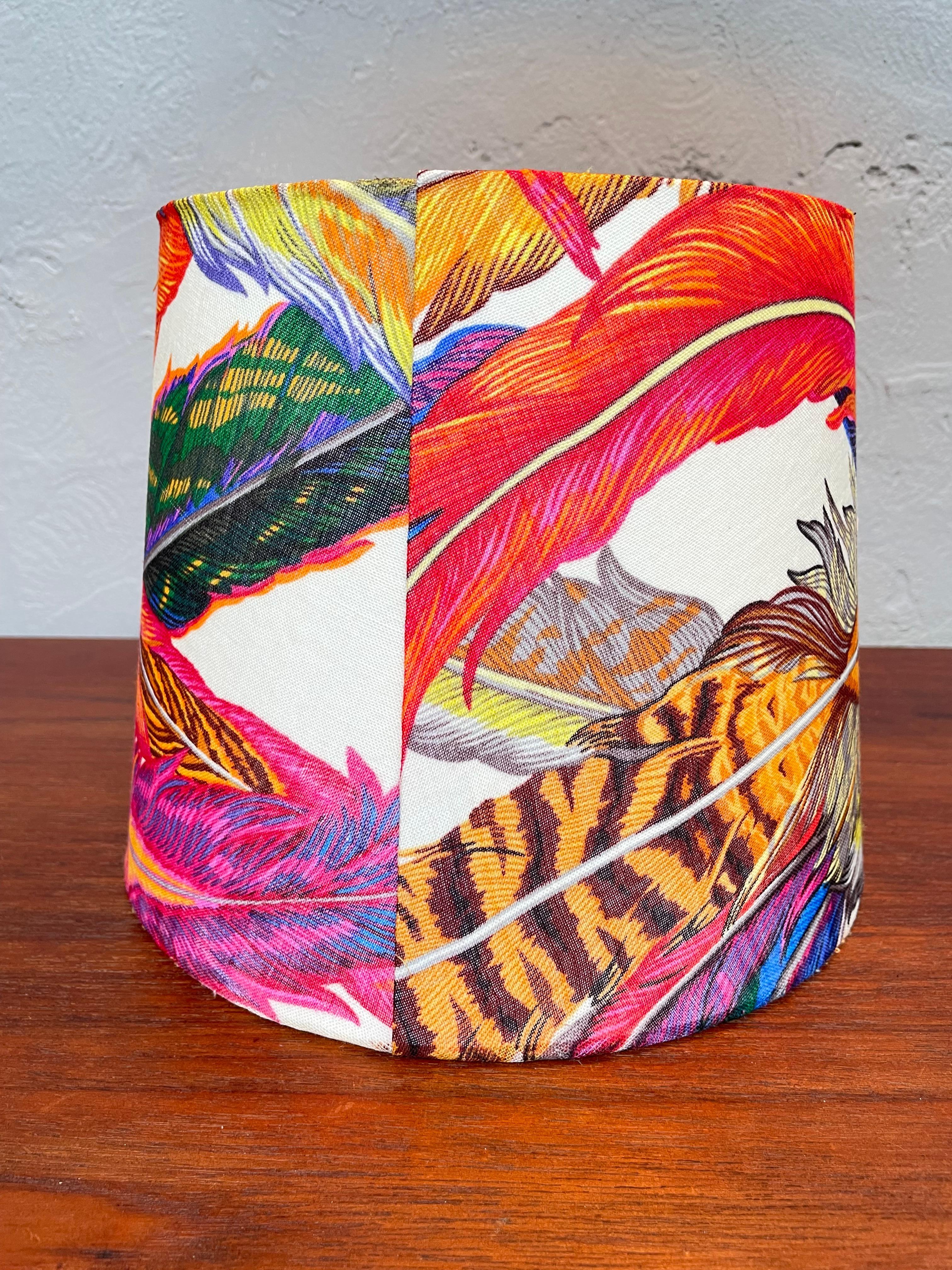 Hand-Crafted Gucci Silk Indian Tribal Headdress Lampshade For Sale