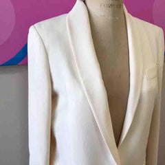 Gucci Silk Ivory Winter White Tuxedo Smoking Jacket