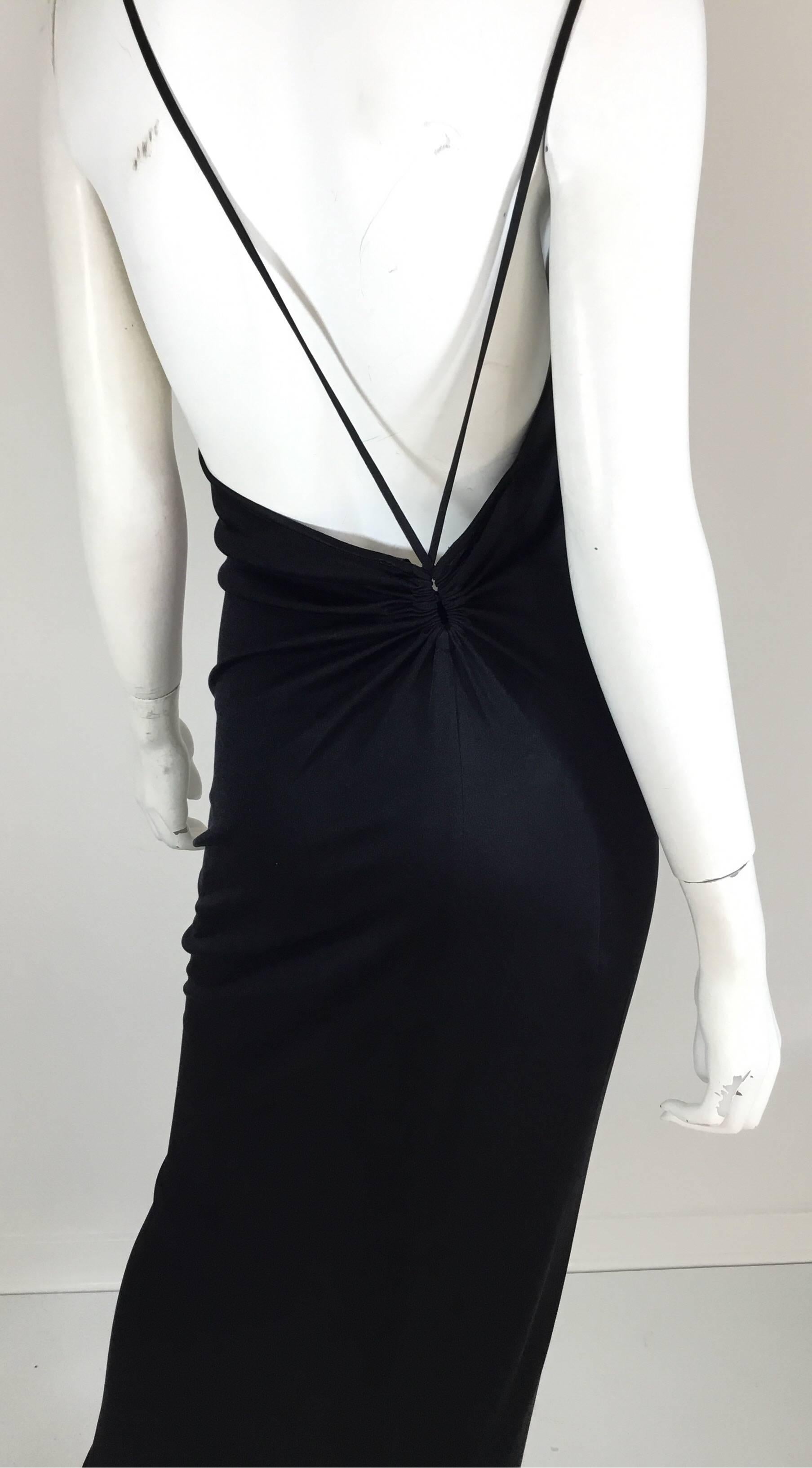 Black Gucci Silk Jersey Maxi Slip Dress