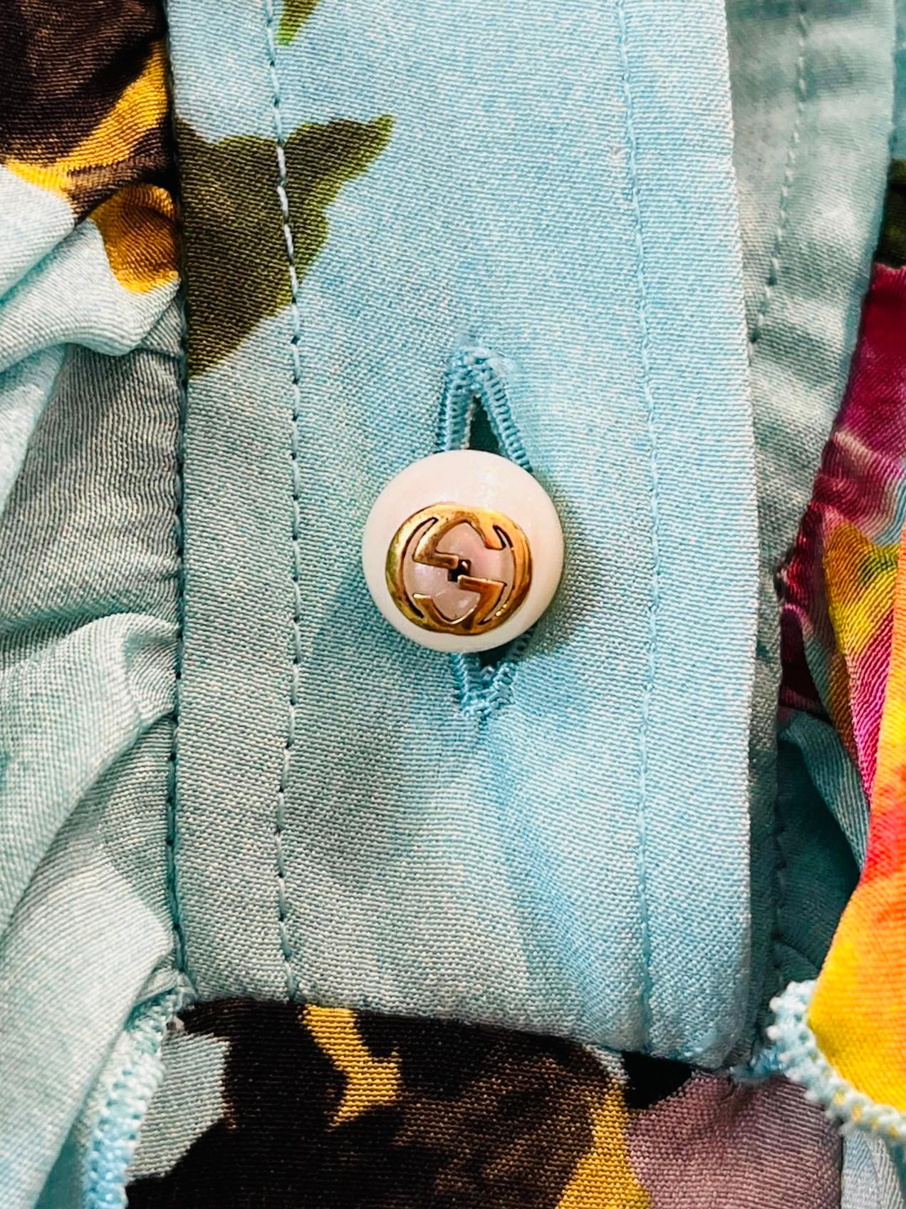 Gucci - Robe en soie imprimée rose et abeilles Unisexe en vente