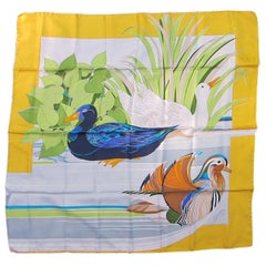 Gucci Silk Scarf BIRD Duck Never Worn 1990s Lake life 