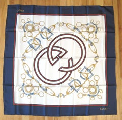 Gucci Silk Scarf   Double GG Iconic Equestrain Horsebit New, Never Worn