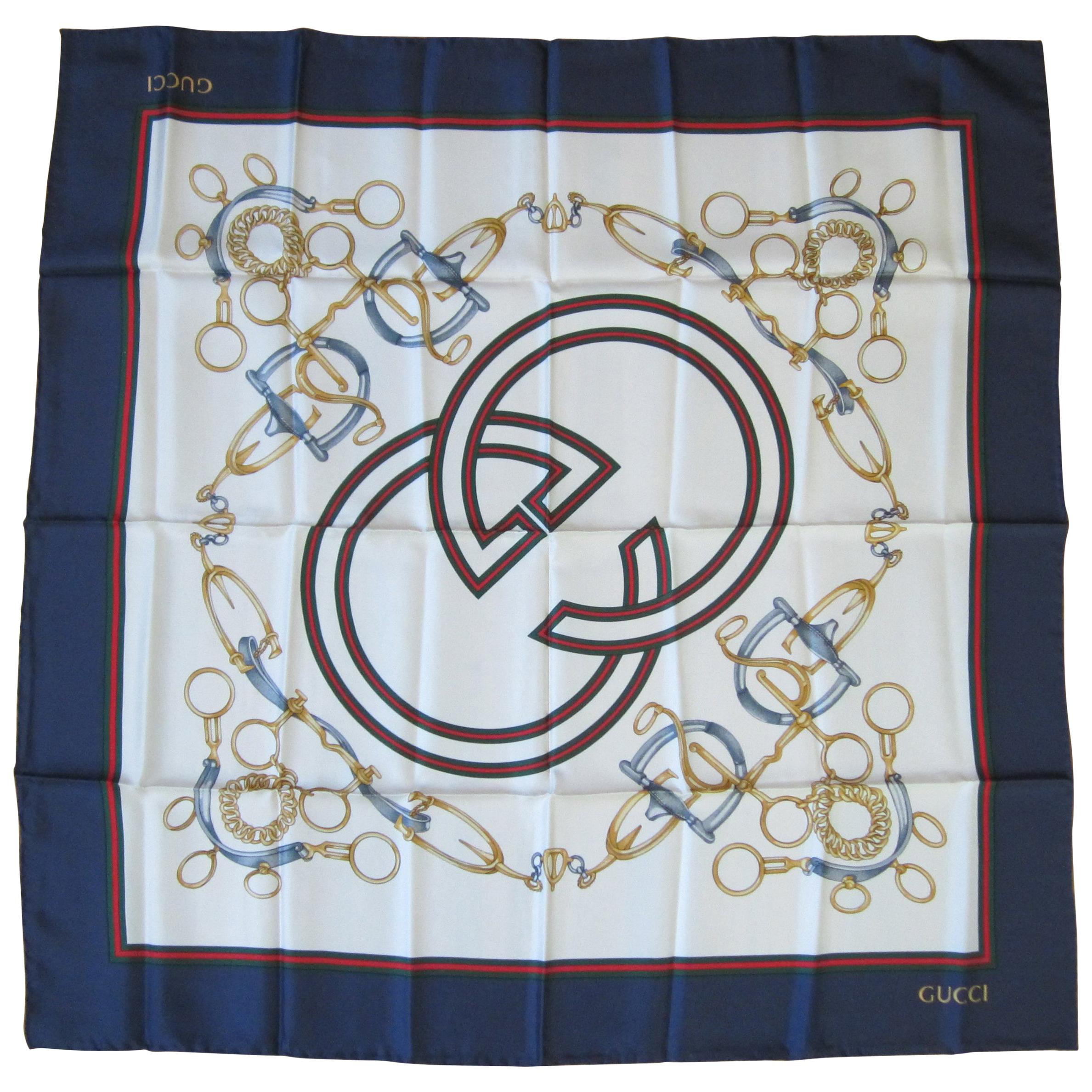 Pañuelo de seda Gucci   Double GG Iconic Equestrain Horsebit Nuevo, nunca usado