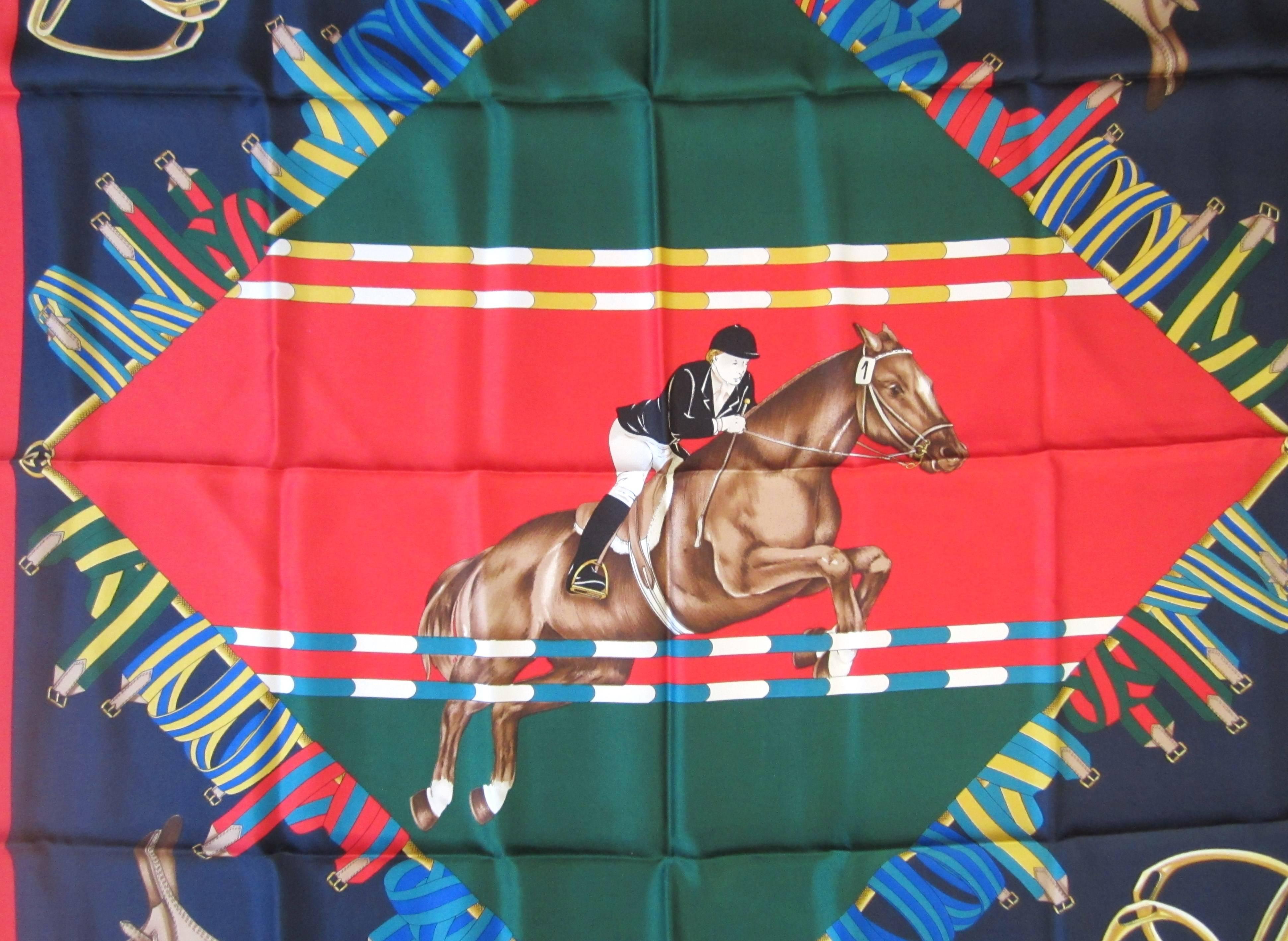 Another wonderful Gucci silk scarf. It has a wonderful Horse Motif with vibrant coloring. measuring 34 x 34. Made in Italy. This was purchased and never worn! This is out of a massive collection of Hopi, Zuni, Navajo, Southwestern, sterling silver,