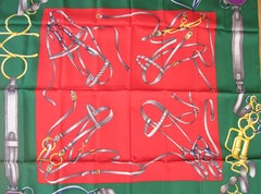 Gucci Silk Scarf Horse Bit Green Purple New, Never worn 1990s