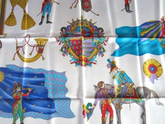 Gucci Silk Scarf Horses Soldiers New, Never worn 1990s