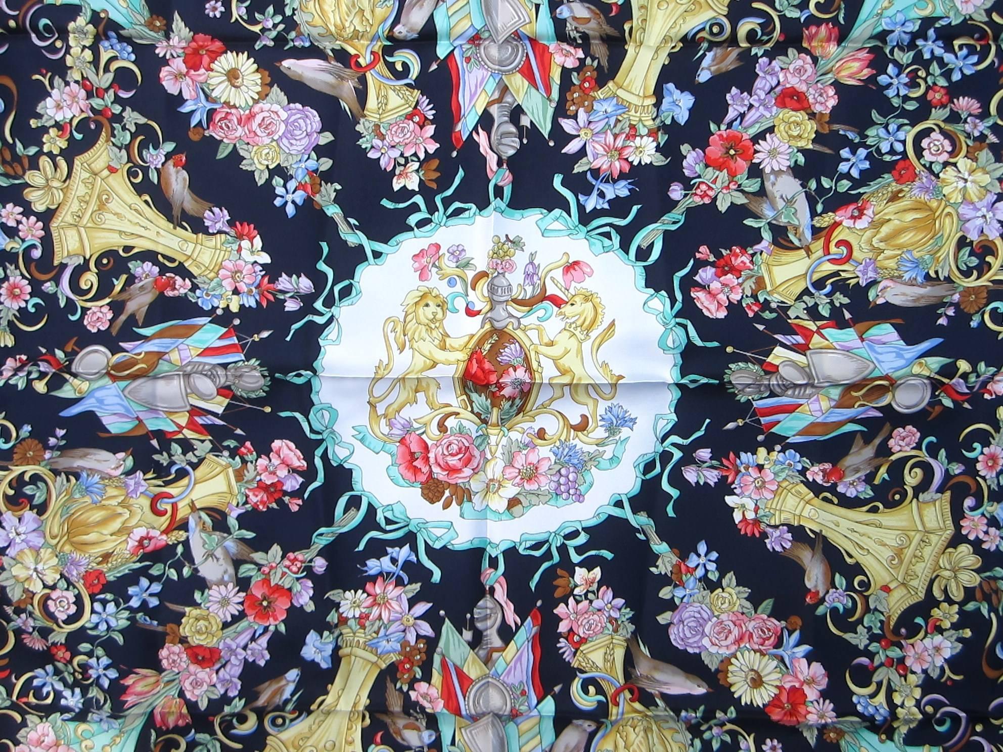 Here is another lovely silk Gucci scarf which as with the rest of the Gucci's are New Old Stock- 34 inches x 34 inches. Purchased and put away, till now.  This is out of a massive collection of Contemporary designer clothing as well as Hopi, Zuni,