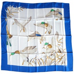 Gucci Silk Scarf Mallard Bird Duck New, Never worn 1990s