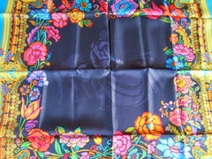 Sciarpa di seta Gucci Matador Flower Vibrant Color Nuova, mai indossata anni '90