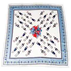 Vintage Gucci Silk Scarf with Marching Band Motif