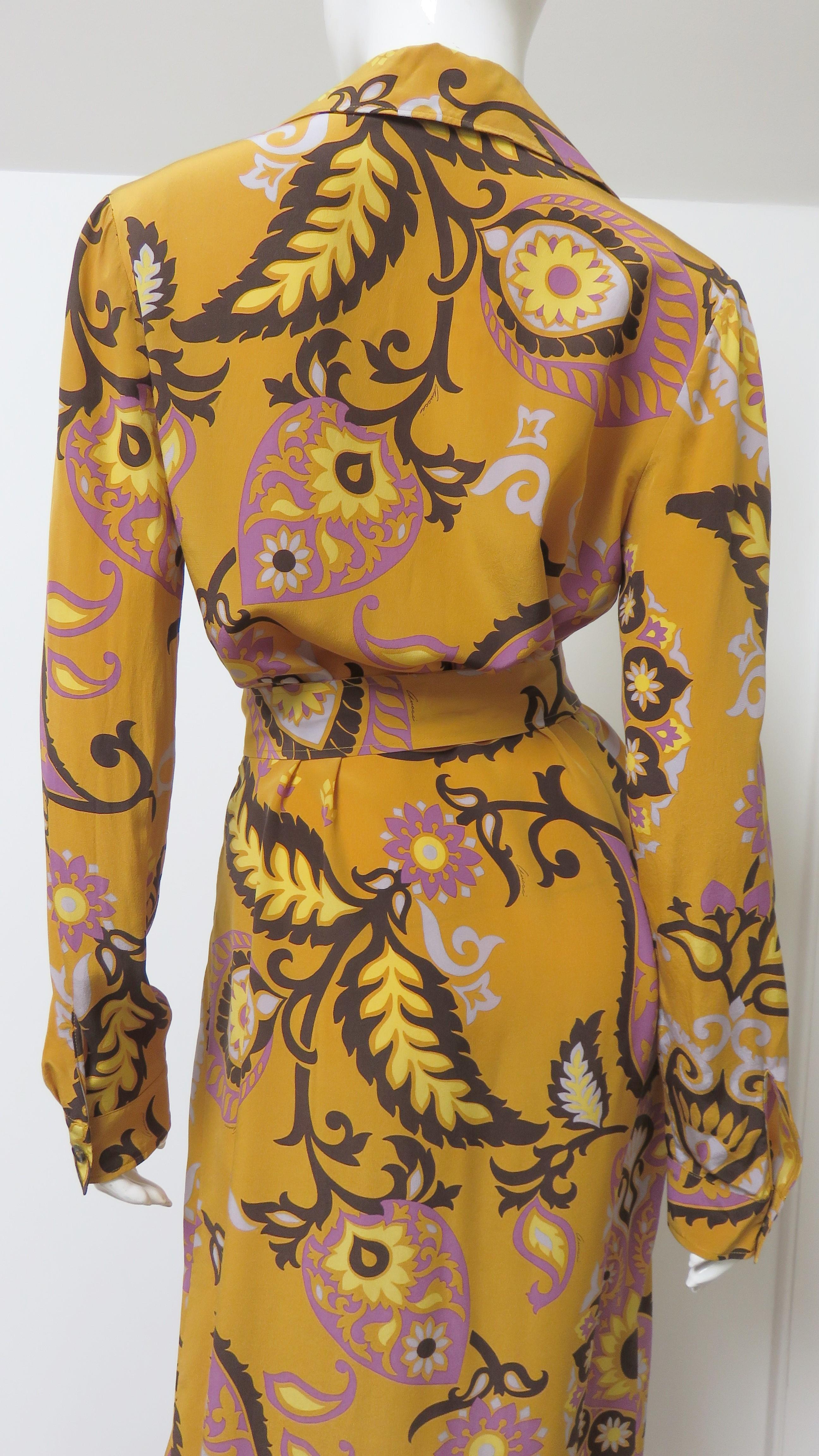 Gucci Silk Shirt Maxi Dress S/S 2011 For Sale 3