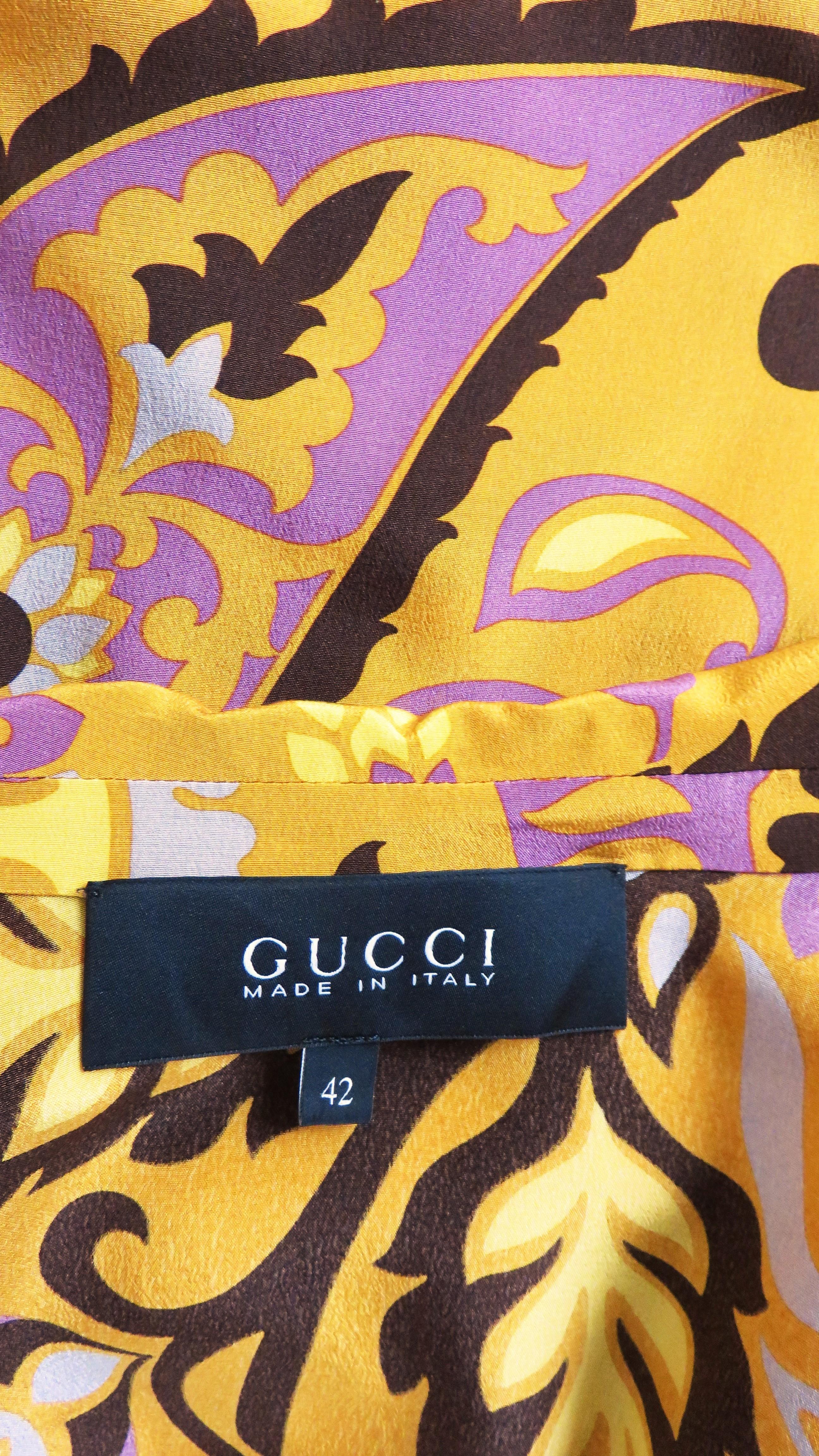 Gucci Silk Shirt Maxi Dress S/S 2011 For Sale 7