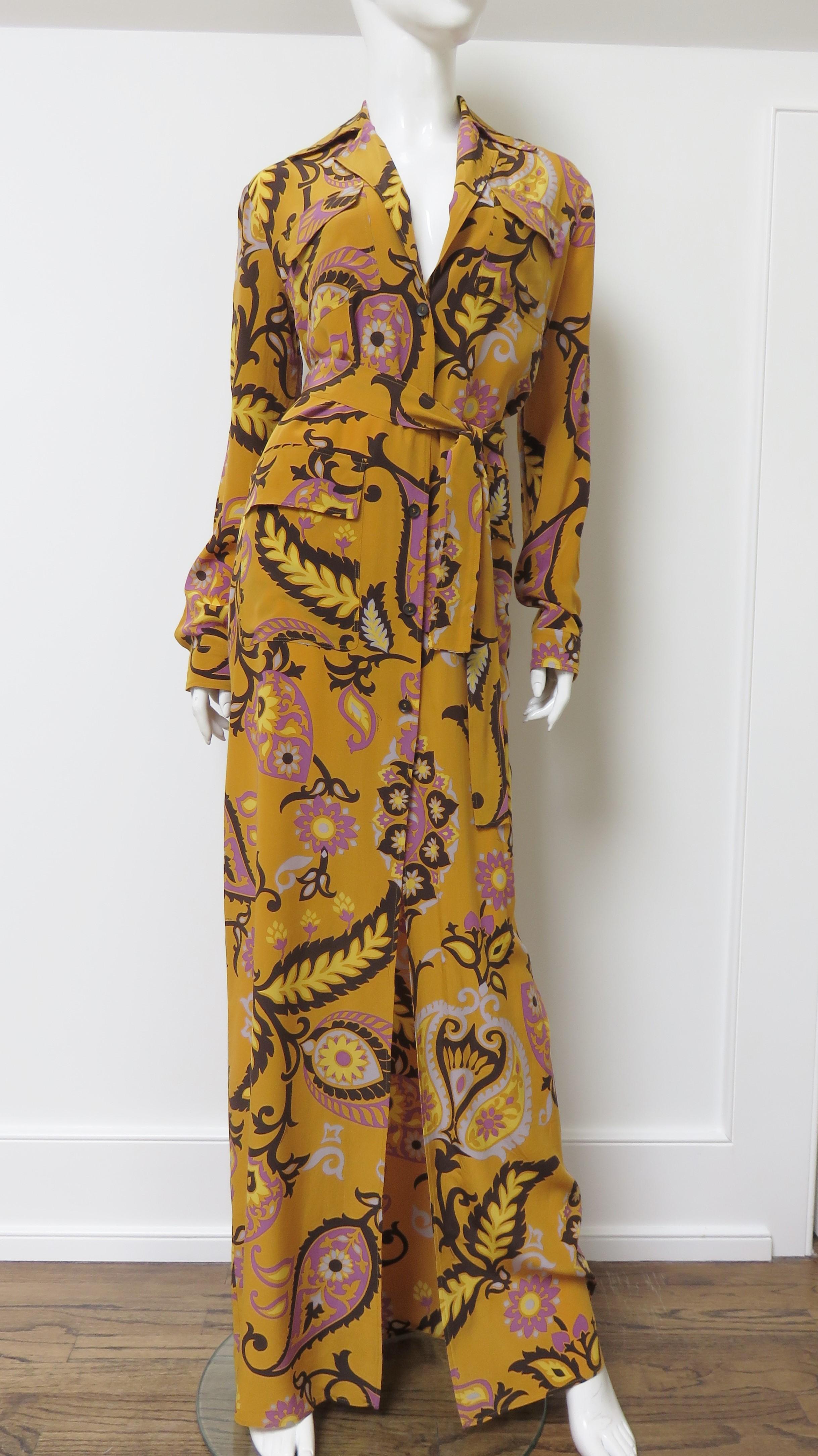 Gucci Silk Shirt Maxi Dress S/S 2011 In Excellent Condition For Sale In Water Mill, NY