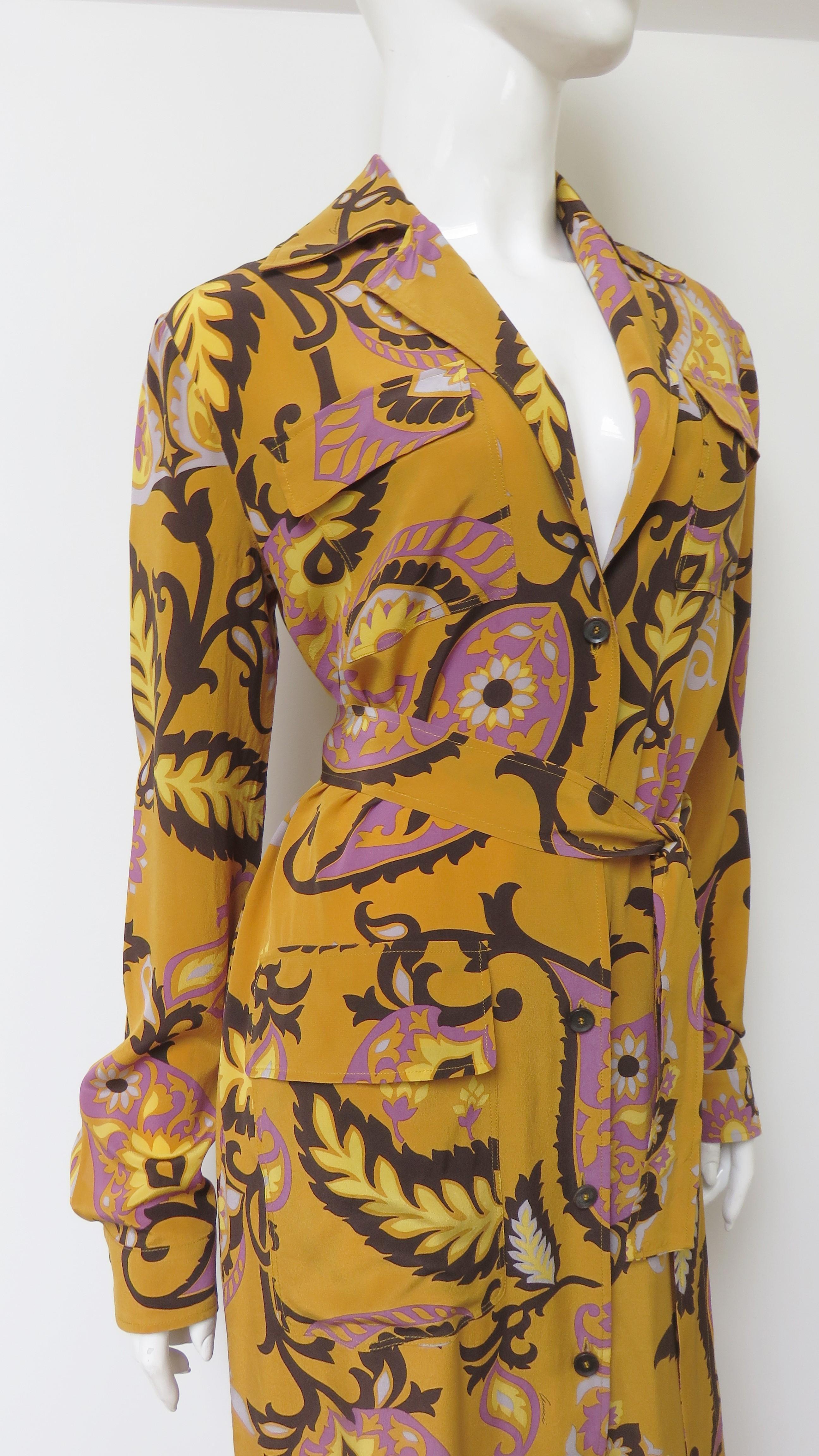 Women's Gucci Silk Shirt Maxi Dress S/S 2011 For Sale