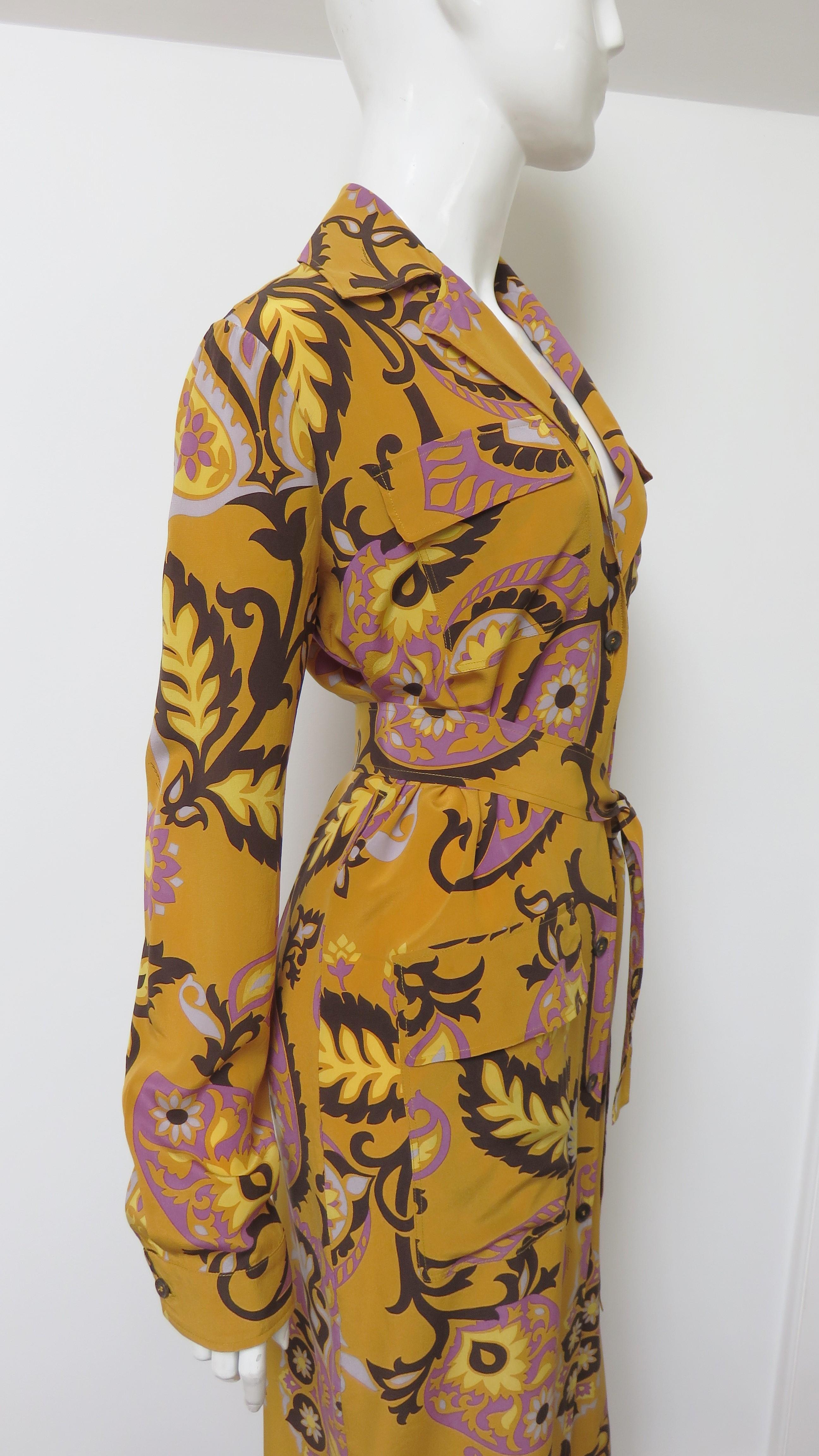 Gucci Silk Shirt Maxi Dress S/S 2011 For Sale 1