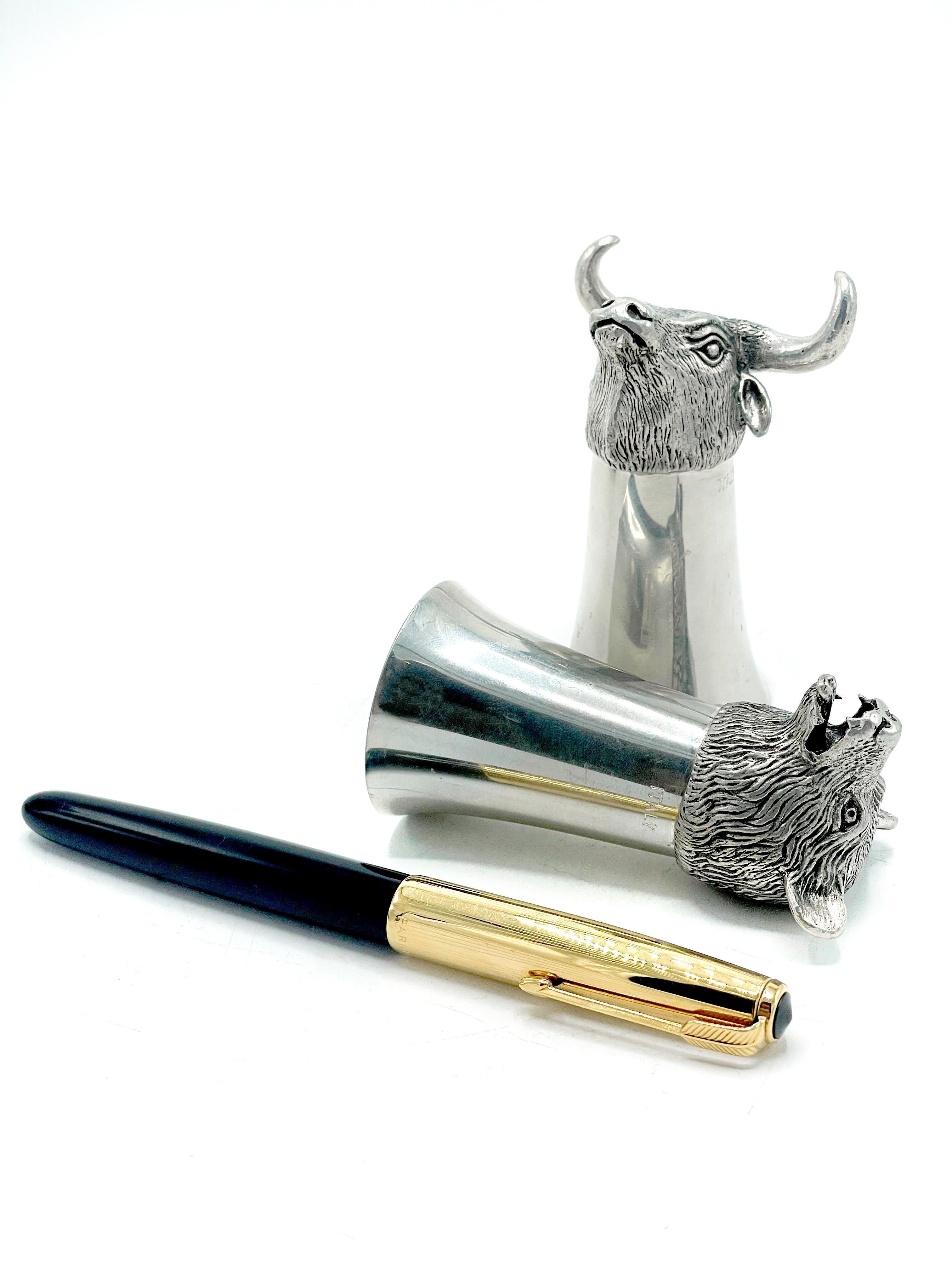 Gucci Silver Animals, Signed Italy 1970, set of 2 For Sale 2