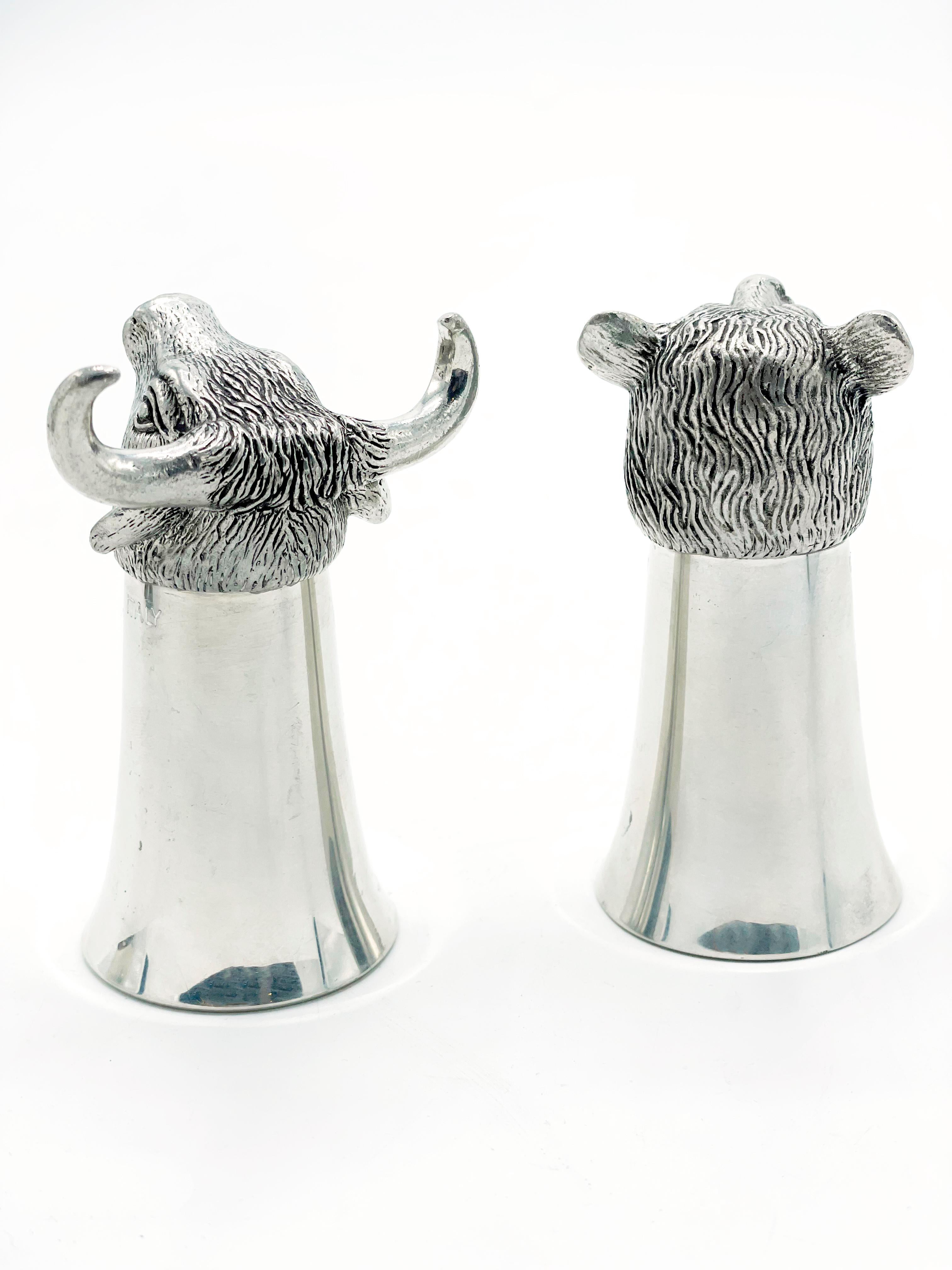 French Gucci Silver Animals, Signed Italy 1970, set of 2 For Sale