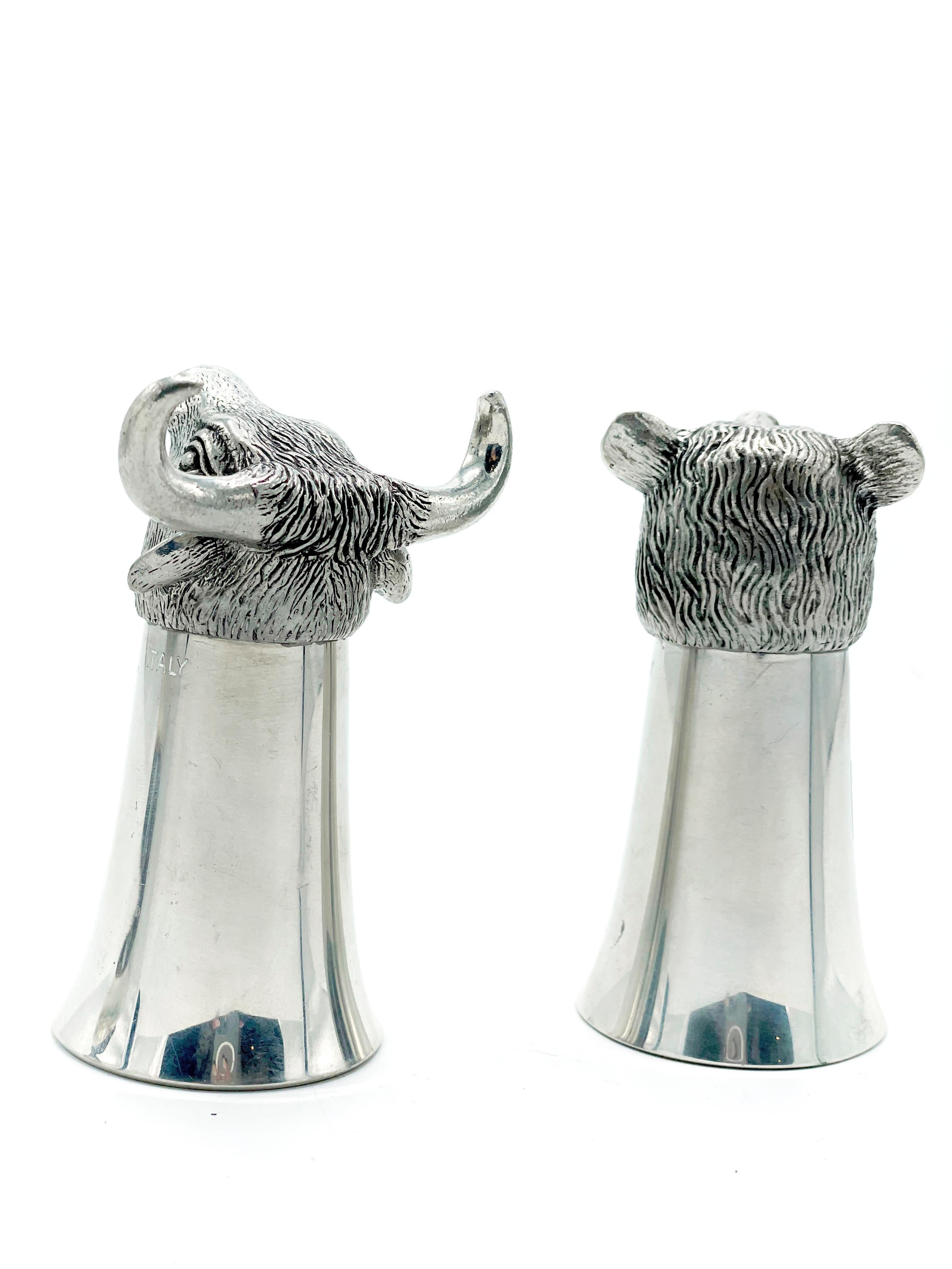 Hand-Crafted Gucci Silver Animals, Signed Italy 1970, set of 2 For Sale