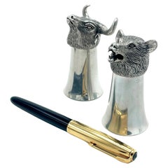 Retro Gucci Silver Animals, Signed Italy 1970, set of 2