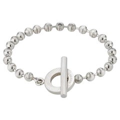 Used Gucci Silver Boule Bracelet with Striped Clasp YBA602707001