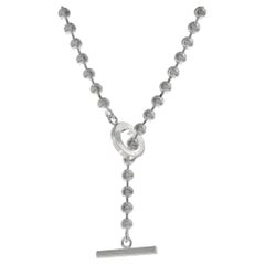 Gucci Silver Boule Chain Choker Necklace 925 Sterling Silver