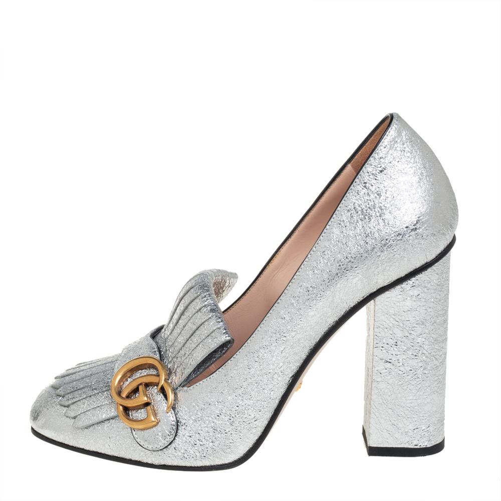 Gucci gg fringe leather platform pump sale