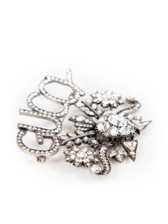 Broche Logotipo Gucci Plata Cristal Adornado
