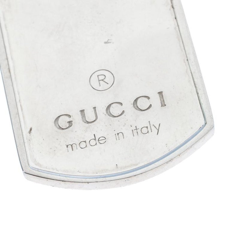 Gucci Silver Dog Tag Key Ring at 1stDibs