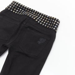 GUCCI silver dome stud embellishment waist black denim jeans IT36 XS