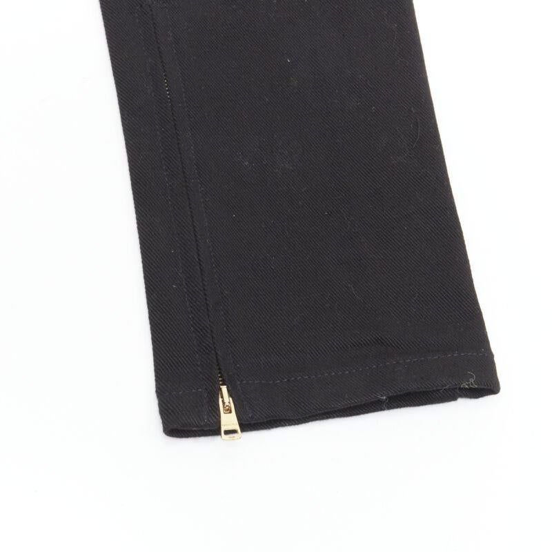Women's GUCCI silver dome stud embellishment waist black denim jeans IT36 XS For Sale