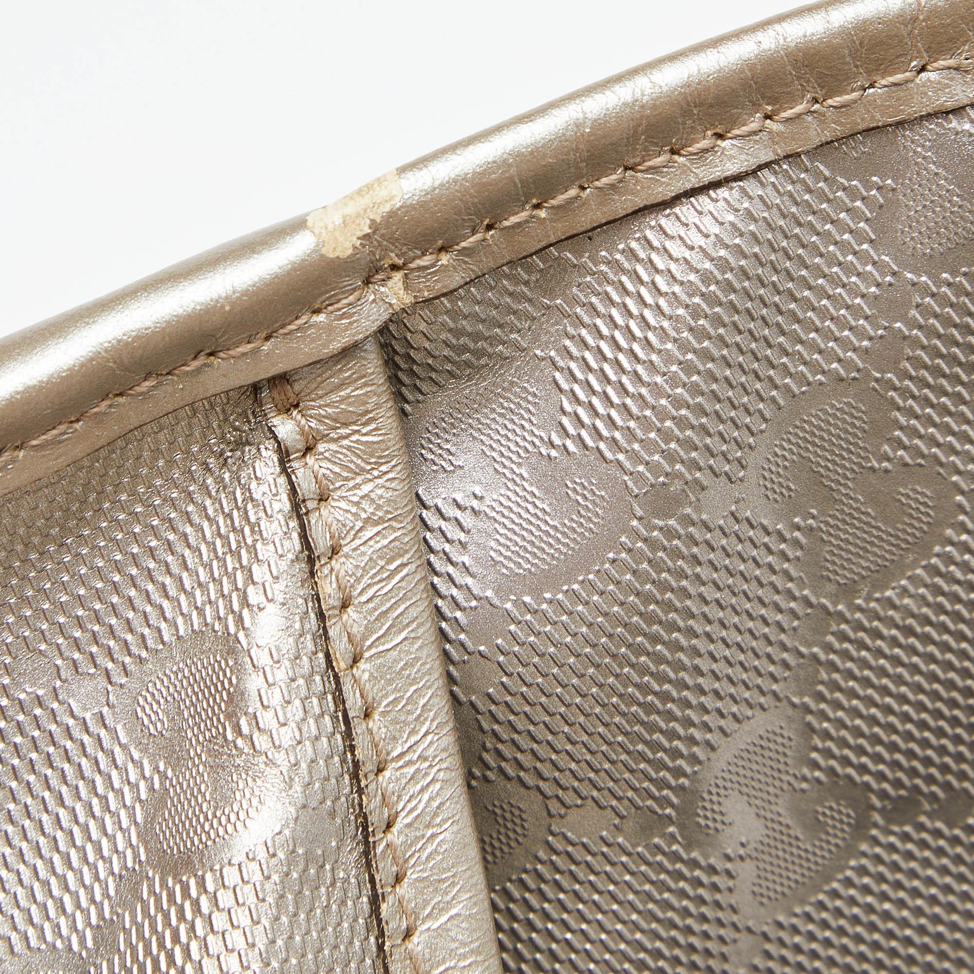 Gucci Silver GG Imprime Canvas and Leather Medium Joy Shoulder Bag For Sale 1