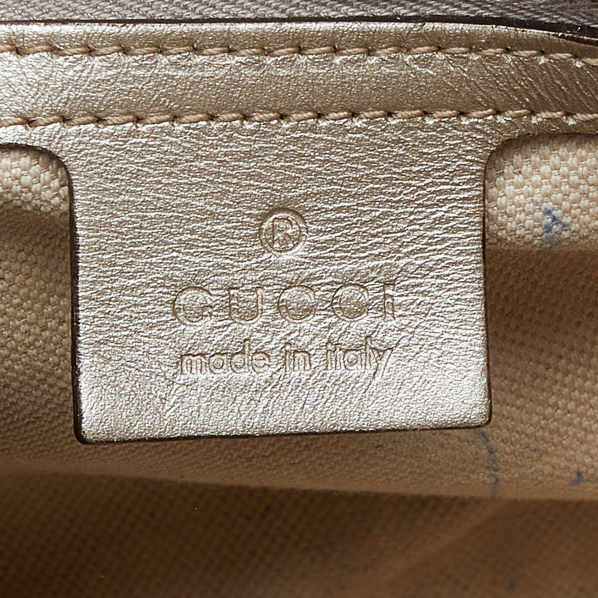 Gucci Silver GG Imprime Canvas and Leather Medium Joy Shoulder Bag For Sale 5